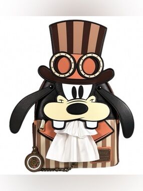 Loungefly Disney Goofy Steampunk Pocket Watch Appliqué Mini Backpack Exclusive